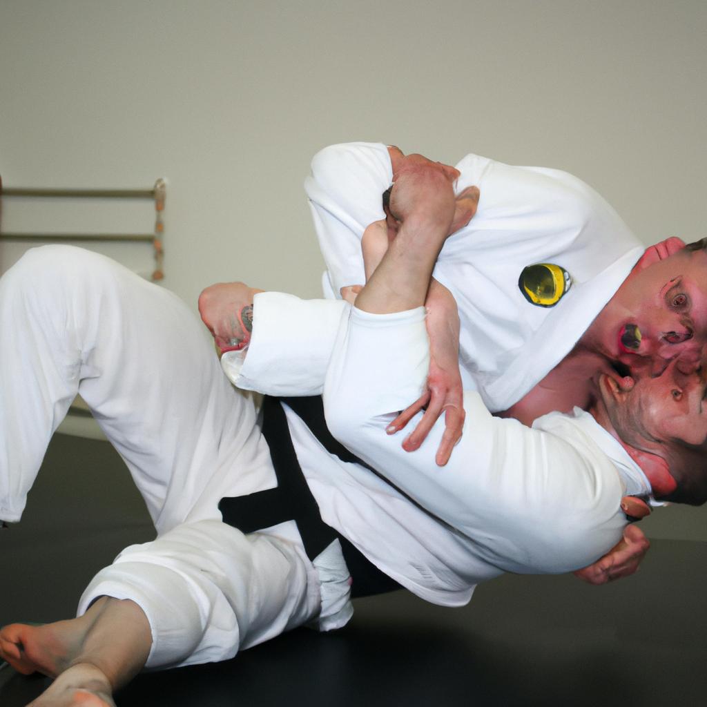 Man performing a submission hold