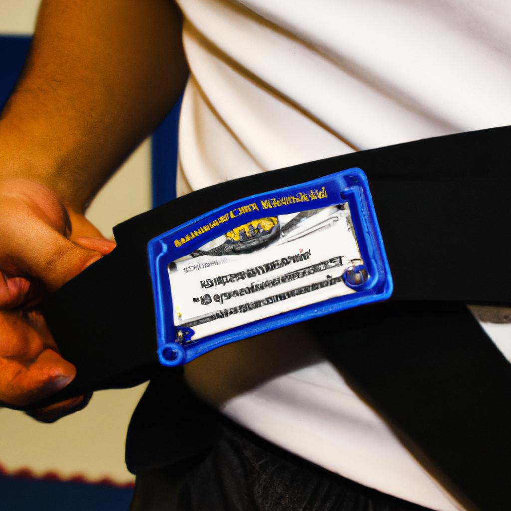 Person receiving MMA belt promotion