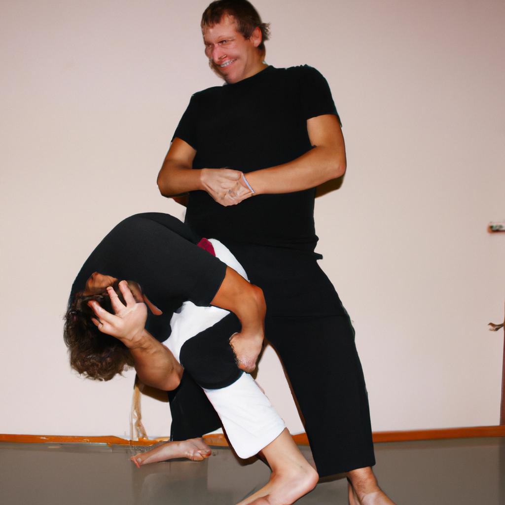 Person demonstrating self-defense techniques