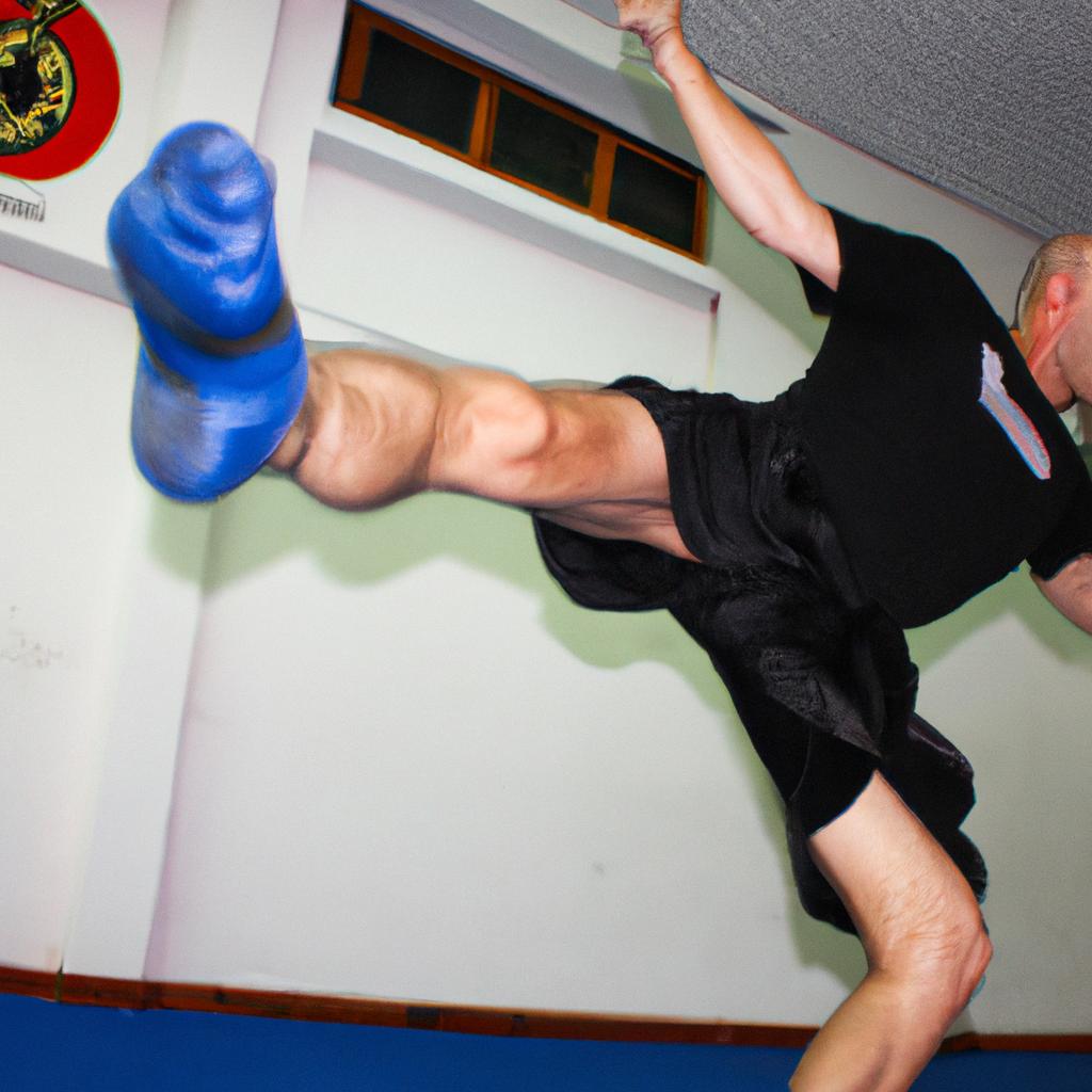 Man throwing a Muay Thai kick